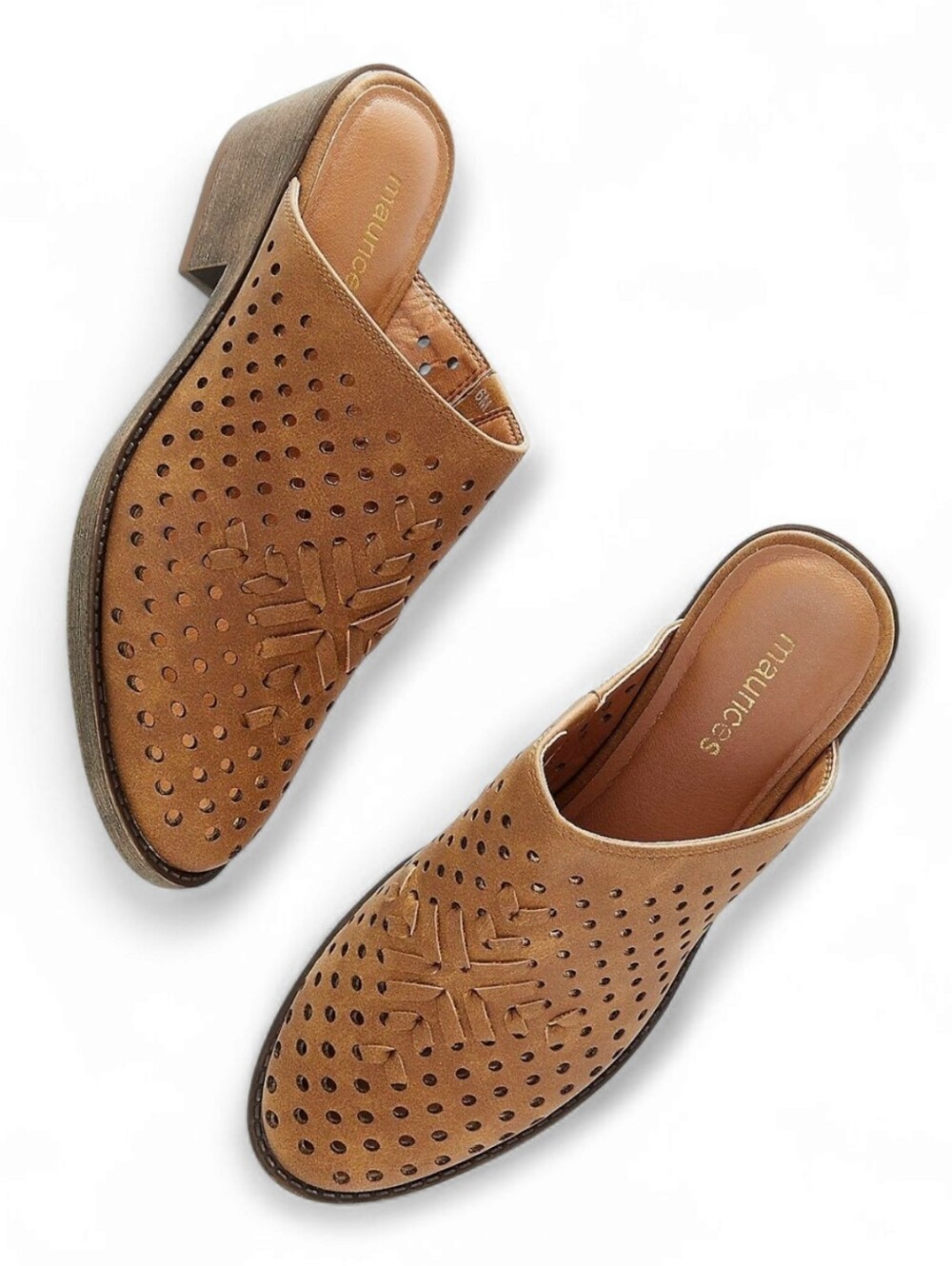 NWOT Maurices Dylan Cognac Perforated Mule